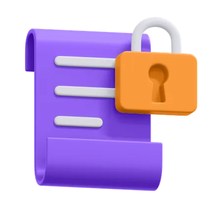 An Icon Of Secured File 3D Icon