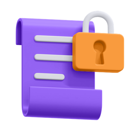 Secured File  3D Icon