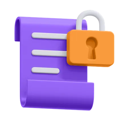 Secured File  3D Icon