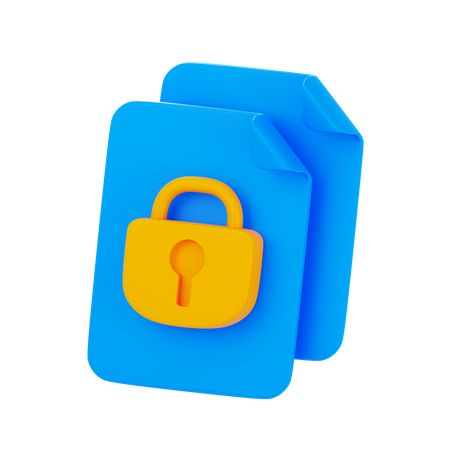 Secured File  3D Icon