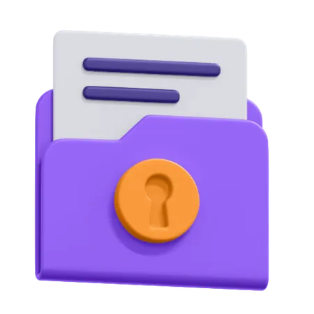 An Icon Of Secured Folder 3D Icon