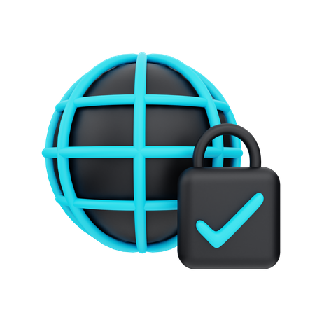 Secured Network  3D Icon