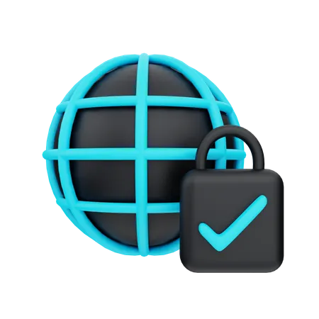 Secured Network  3D Icon