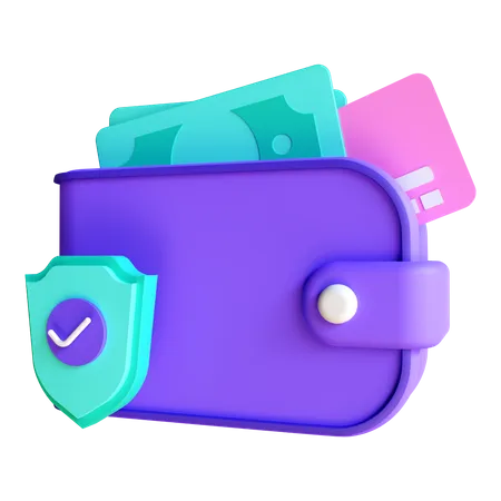 Secured Wallet  3D Illustration