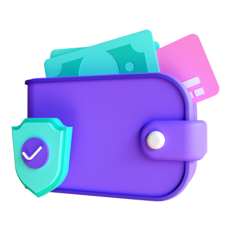 Secured Wallet  3D Illustration