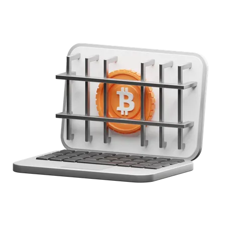 Bitcoin sécurisé  3D Illustration