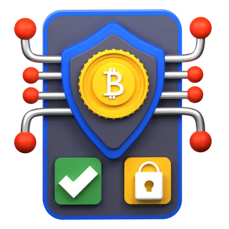 Bitcoin sécurisé  3D Icon