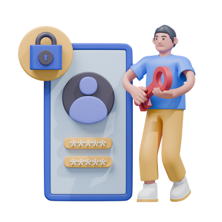 Sécurité des données personnelles  3D Icon