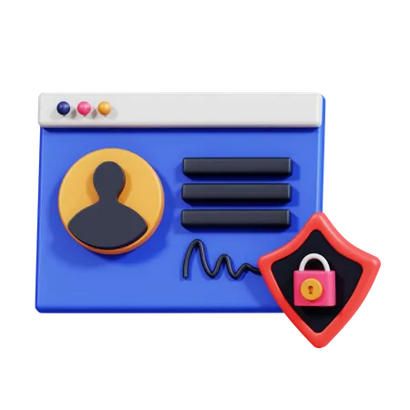 Sécurité des données personnelles  3D Icon