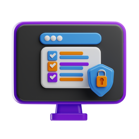 Sécurité des données sur Internet  3D Icon