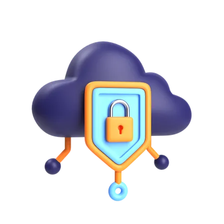 Sécurité du cloud  3D Icon