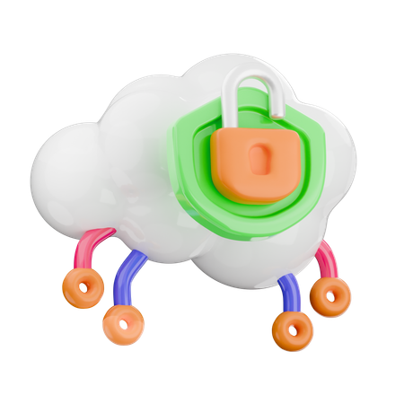 Sécurité du cloud  3D Icon