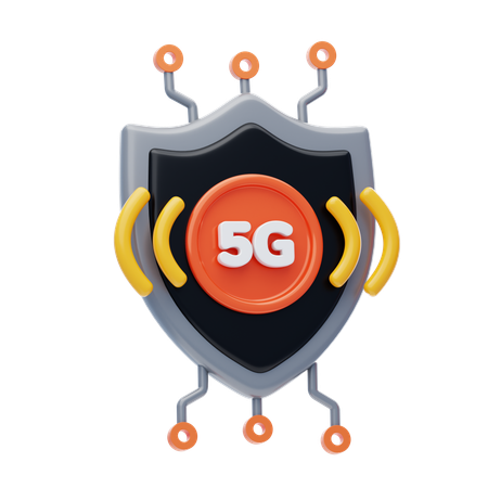 Sécurité du réseau 5G  3D Icon