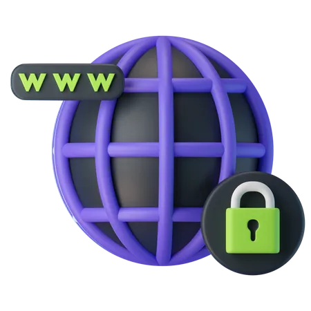 Sécurité du site Web  3D Icon