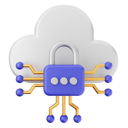 Sécurité Internet dans le cloud  3D Icon