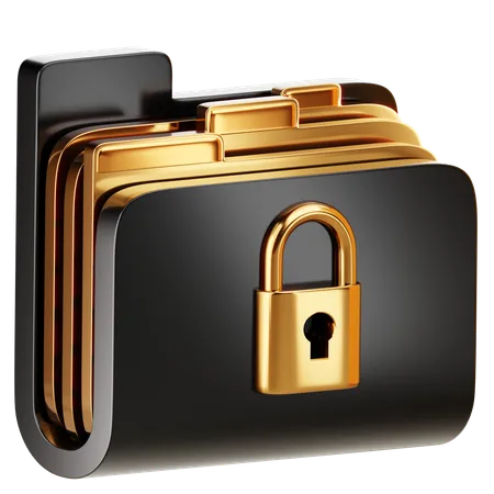 A Folder Icon Resembling A Shield Or Lock Symbol Organizing Security Related Features Or Protected Content 3D Icon