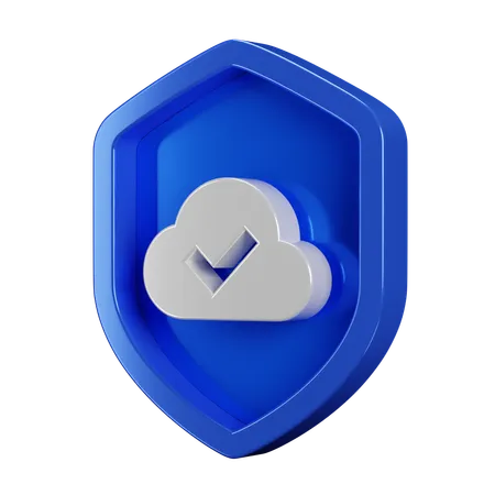 3 D Security Badge Cloud 3D Icon