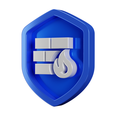 Security Badge Firewall  3D Icon