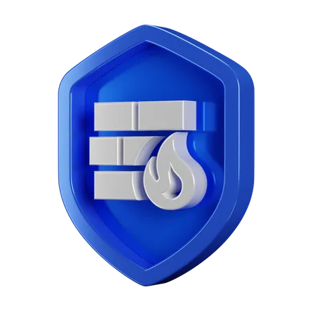 3 D Security Badge Firewall 3D Icon