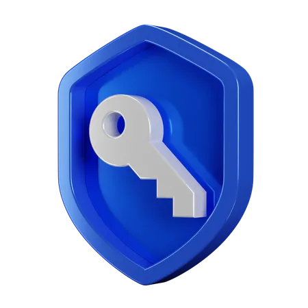 3 D Security Badge Key 3D Icon