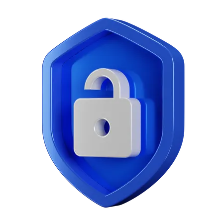 3 D Security Badge Unlock 3D Icon