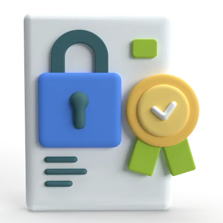 Security Certificate  3D Icon