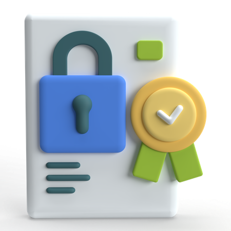 Security Certificate  3D Icon