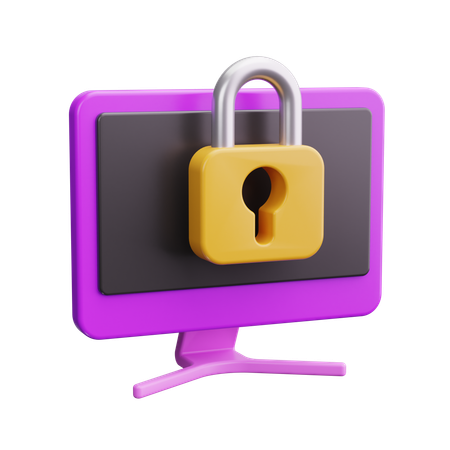 Security Computer  3D Icon