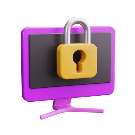 Security Computer  3D Icon