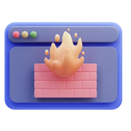 Security Firewall  3D Icon