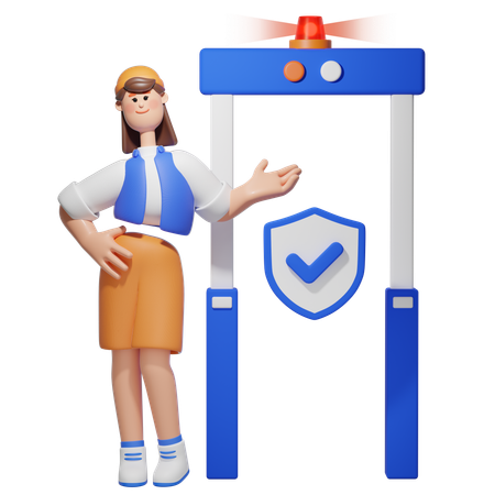 Security Gate  3D Illustration