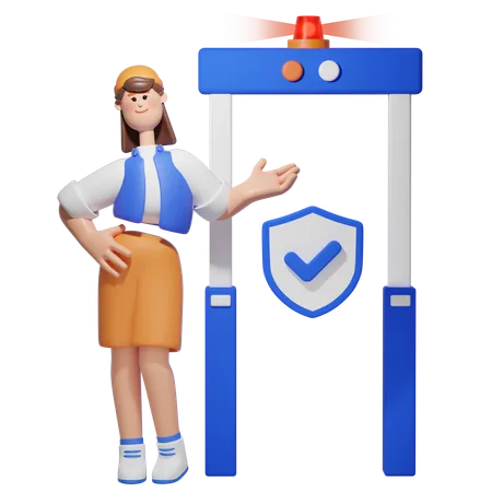 Security Gate  3D Illustration