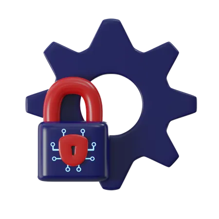Cybersecurity Gear Safeguarding Your Privacy And Protection Online 3 D Render 3D Icon