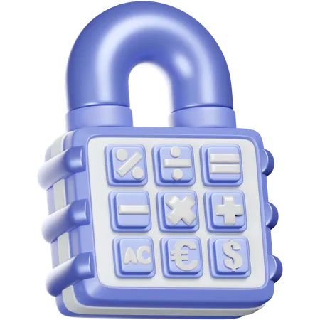 An Icon Featuring A Combination Lock And Calculator In 3 D Suitable For Secure Transactions Or Calculations 3D Icon