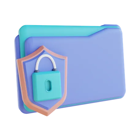 Security Lock Folder  3D Illustration