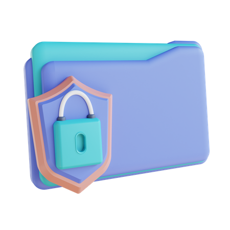 Security Lock Folder  3D Illustration
