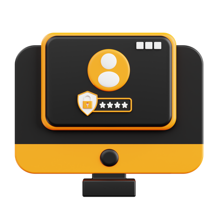 Security Login Interface  3D Icon