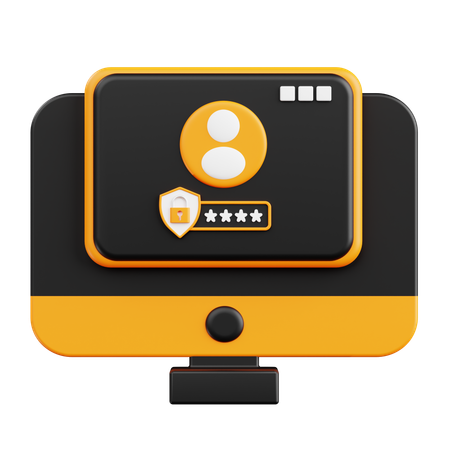 Security Login Interface  3D Icon