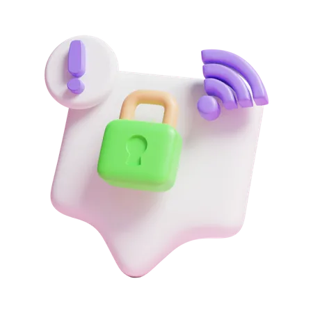 3 D Wifi Security Concept Ui Icon Or 3 D Wifi Network Protection Concept Ui Icon 3D Icon