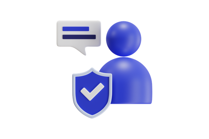 Security Personal Chat  3D Icon