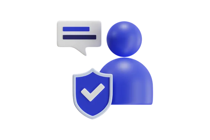 Security Personal Chat  3D Icon