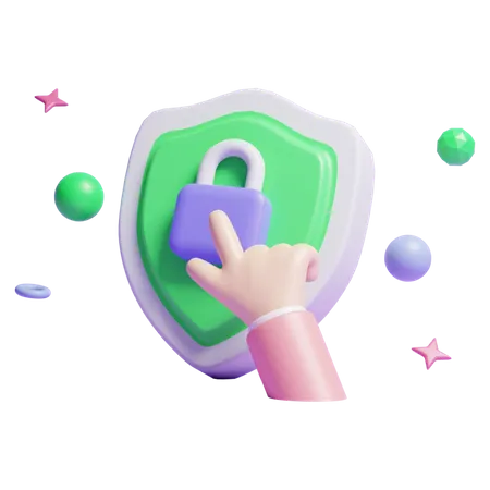 3 D Shield Security Concept Icon Or 3 D Online Security Icon Or 3 D Account Security Icon 3D Icon