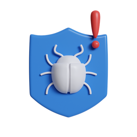 Security Shield With Bug  3D Icon