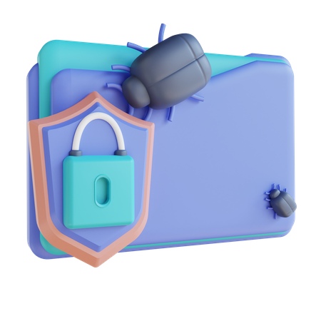 Security Virus Folder 3D Illustration