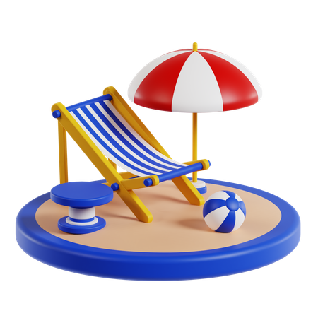 Sedia da spiaggia  3D Icon