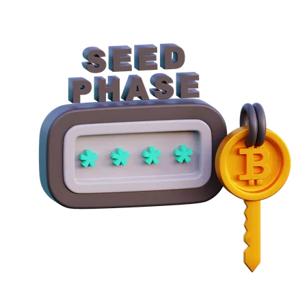 Seed phase security  3D Icon