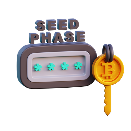 Seed phase security  3D Icon