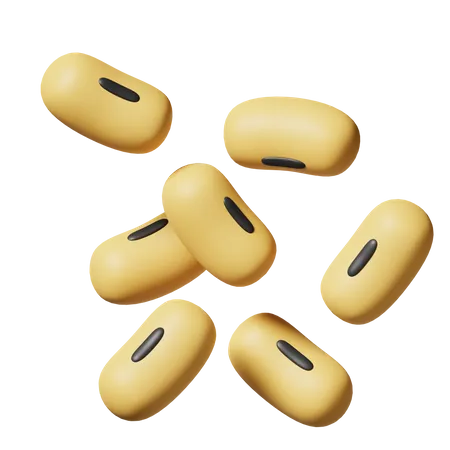 Yellow Beans 3D Icon download in PNG, OBJ or Blend format