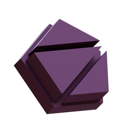 Segmented Pentagon 3D Icon