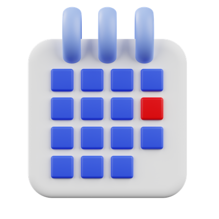 Calendario segnato  3D Icon